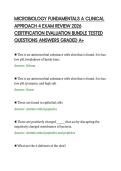 MICROBIOLOGY FUNDAMENTALS A CLINICAL&NewLine;APPROACH 4 EXAM REVIEW 2026&NewLine;CERTIFICATION EVALUATION BUNDLE TESTED&NewLine;QUESTIONS ANSWERS GRADED A&plus;