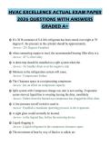HVAC EXCELLENCE ACTUAL EXAM PAPER&NewLine;2026 QUESTIONS WITH ANSWERS&NewLine;GRADED A&plus;&NewLine;