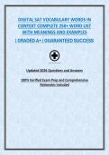 DIGITAL SAT VOCABULARY WORDS IN CONTEXT COMPLETE 250&plus; WORD LIST WITH MEANINGS AND EXAMPLES