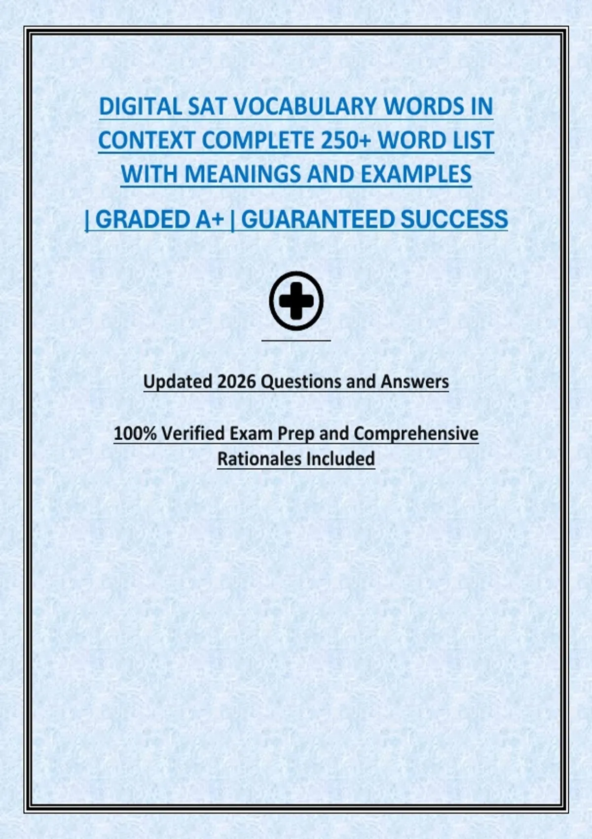 DIGITAL SAT VOCABULARY WORDS IN CONTEXT COMPLETE 250+ WORD LIST WITH ...