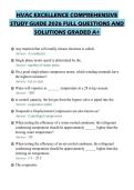 HVAC EXCELLENCE COMPREHENSIVE&NewLine;STUDY GUIDE 2026 FULL QUESTIONS AND&NewLine;SOLUTIONS GRADED A&plus;&NewLine;