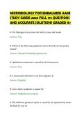 MICROBIOLOGY FOR EMBALMERS AAMI&NewLine;STUDY GUIDE 2026 FULL 175 QUESTIONS&NewLine;AND ACCURATE SOLUTIONS GRADED A&plus;