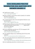 HVAC EXCELLENCE PRACTICE&NewLine;EXAMINATION 2026 QUESTIONS WITH&NewLine;ANSWERS GRADED A&plus;