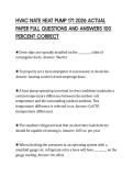 HVAC NATE HEAT PUMP 171 2026 ACTUAL&NewLine;PAPER FULL QUESTIONS AND ANSWERS 100&NewLine;PERCENT CORRECT&NewLine;