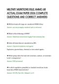 MILITARY MUNITIONS RULE AMMO 68&NewLine;ACTUAL EXAM PAPER 2026 COMPLETE&NewLine;QUESTIONS AND CORRECT ANSWERS&NewLine;
