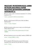 MILITARY MUNITIONS RULE AMMO&NewLine;68 EXAM 2026 FINAL PAPER&NewLine;PRACTICE QUESTIONS ANSWERS&NewLine;ACCURATE A&plus;