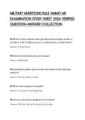 MILITARY MUNITIONS RULE AMMO 68&NewLine;EXAMINATION STUDY SHEET 2026 VERIFIED&NewLine;QUESTION&ndash;ANSWER COLLECTION