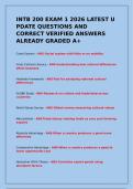 INTB 200 EXAM 1 2026 LATEST U PDATE QUESTIONS AND CORRECT VERIFIED ANSWERS ALREADY GRADED A&plus;