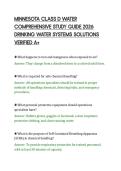 MINNESOTA CLASS D WATER&NewLine;COMPREHENSIVE STUDY GUIDE 2026&NewLine;DRINKING WATER SYSTEMS SOLUTIONS&NewLine;VERIFIED A&plus;