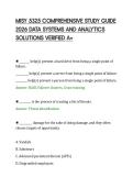 MISY 5325 COMPREHENSIVE STUDY GUIDE&NewLine;2026 DATA SYSTEMS AND ANALYTICS&NewLine;SOLUTIONS VERIFIED A&plus;