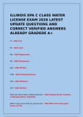 ILLINOIS EPA C CLASS WATER LICENSE EXAM 2026 LATEST UPDATE QUESTIONS AND CORRECT VERIFIED ANSWERS ALREADY GRADEDE A&plus;
