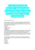 NU 189 &sol; NU189 EXAM 1 2026-2027 &vert; Medical-Surgical Nursing II Guide &vert; Galen College &vert; 100&percnt; Verified Q&A &vert; Grade A &vert; Pass Guaranteed
