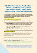 2026 CNA Prometric Test Prep Test Bank 1 with 350 Latest Actual Exam Questions and Correct Answers&sol; Certified Nurse Assistant &ndash; CNA Exam Prep Test &vert; A Grade&NewLine;&NewLine;