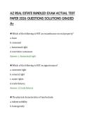 AZ REAL ESTATE BUNDLED EXAM ACTUAL TEST&NewLine;PAPER 2026 QUESTIONS SOLUTIONS GRADED&NewLine;A&plus;