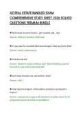 AZ REAL ESTATE BUNDLED EXAM&NewLine;COMPREHENSIVE STUDY SHEET 2026 SOLVED&NewLine;QUESTIONS PREMIUM BUNDLE
