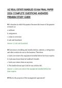 AZ REAL ESTATE BUNDLED EXAM FINAL PAPER&NewLine;2026 COMPLETE QUESTIONS ANSWERS&NewLine;PREMIUM STUDY GUIDE