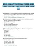 IAAO 102 ACTUAL EXAM PAPER 2026&NewLine;QUESTIONS WITH ANSWERS GRADED&NewLine;A&plus;&NewLine;
