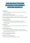 IAAO 102 FINAL TEST 2026&NewLine;QUESTIONS WITH CORRECT&NewLine;ANSWERS GRADED A&plus;&NewLine;