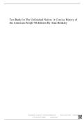 The Unfinished Nation&colon; A Concise History of the American People 9th Edition Test Bank by Alan Brinkley &ndash; Complete Exam Questions and Answers for All Chapters