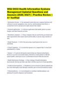 WGU D033 Health Information Systems&NewLine;Management Updated Questions and&NewLine;Answers &lpar;2026&sol;2027&rpar; &vert; Practice Review &vert;&NewLine;A&plus; Verified