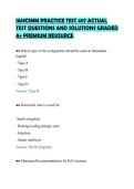 IAHCSMM PRACTICE TEST 497 ACTUAL&NewLine;TEST QUESTIONS AND SOLUTIONS GRADED&NewLine;A&plus; PREMIUM RESOURCE