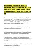 MN552 FINAL ADVANCED HEALTH&NewLine;ASSESSMENT MIDTERM REVIEW TEST 2026&NewLine;QUESTIONS WITH COMPLETE SOLUTIONS&NewLine;COMPREHENSIVE STUDY GUIDE GRADED&NewLine;A&plus;