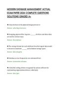 MODERN DATABASE MANAGEMENT ACTUAL&NewLine;EXAM PAPER 2026 COMPLETE QUESTIONS&NewLine;SOLUTIONS GRADED A&plus;
