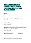 IAHCSMM PRACTICE TEST 497&NewLine;EXAMINATION TEST COMPLETE&NewLine;QUESTIONS AND ANSWERS FULL&NewLine;SOLUTION VERIFIED&NewLine;
