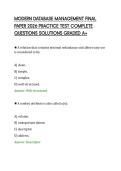 MODERN DATABASE MANAGEMENT FINAL&NewLine;PAPER 2026 PRACTICE TEST COMPLETE&NewLine;QUESTIONS SOLUTIONS GRADED A&plus;
