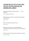 IAHCSMM PRACTICE TEST 497 FINAL PAPER&NewLine;2026 FULL SOLUTION QUESTIONS AND&NewLine;ANSWERS 100&percnt; CORRECT&NewLine;