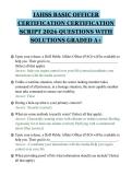 IAHSS BASIC OFFICER&NewLine;CERTIFICATION CERTIFICATION&NewLine;SCRIPT 2026 QUESTIONS WITH&NewLine;SOLUTIONS GRADED A