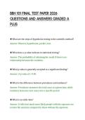 BBH 101 FINAL TEST PAPER 2026&NewLine;QUESTIONS AND ANSWERS GRADED A&NewLine;PLUS