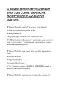 IAHSS BASIC OFFICER CERTIFICATION 2026&NewLine;STUDY GUIDE COMPLETE HEALTHCARE&NewLine;SECURITY PRINCIPLES AND PRACTICE&NewLine;QUESTIONS
