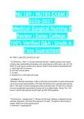 NU 189 &sol; NU189 EXAM 2 2026-2027 &vert; Medical-Surgical Nursing II Review &vert; Galen College &vert; 100&percnt; Verified Q&A &vert; Grade A &vert; Pass Guaranteed