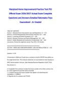 Maryland Home Improvement Practice Test PSI Official Exam 2026&sol;2027 Actual Exam Complete Questions and Answers Detailed Rationales Pass Guaranteed - A&plus; Graded