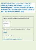 FIN 305 TEST BANK FINAL EXAM 1 ACTUAL PRACTICE &NewLine;EXAM QUESTIONS AND CORRECT DETAILED &NewLine;ANSWERS &lpar;100&percnt; CORRECT VERIFIED SOLUTIONS&rpar; &NewLine;A NEW UPDATED VERSION &vert;ALREADY GRADED A&plus; &NewLine;BEST DOCUMENT FOR EXAM PREP 