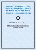 USMLE STEP 1 RENAL COMPLETE HIGH-YIELD STUDY GUIDE WITH PHYSIOLOGY&comma; PATHOLOGY AND ACID-BASE REVIEW