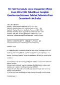 TCI Test Therapeutic Crisis Intervention Official Exam 2026&sol;2027 Actual Exam Complete Questions and Answers Detailed Rationales Pass Guaranteed - A&plus; Graded