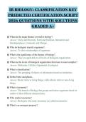 IB BIOLOGY&colon; CLASSIFICATION KEY&NewLine;PREDICTED CERTIFICATION SCRIPT&NewLine;2026 QUESTIONS WITH SOLUTIONS&NewLine;GRADED A&plus;&NewLine;