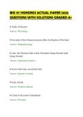 BIO 117 HONDROS ACTUAL PAPER 2026&NewLine;QUESTIONS WITH SOLUTIONS GRADED A&plus;