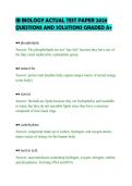 IB BIOLOGY ACTUAL TEST PAPER 2026&NewLine;QUESTIONS AND SOLUTIONS GRADED A&plus;