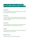 IB BIOLOGY FINAL PAPER 2026 FULL&NewLine;QUESTIONS AND SOLUTIONS VERIFIED A&plus;