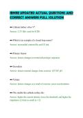 IBHRE UPDATED ACTUAL QUESTIONS AND&NewLine;CORRECT ANSWERS FULL SOLUTION