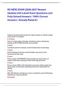 RC NERC EXAM &lpar;2026-2027 Newest &NewLine;Update&rpar; with Latest Exam Questions and &NewLine;Fully Solved Answers &sol; 100&percnt; Correct &NewLine;Answers &sol; Already Rated A&plus;