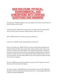  NAB NHA Exam &ndash; Physical&comma; Environmental&comma; and Atmosphere with Verified Questions and Answers Complete Study Mater