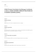 food manager EXAM A&plus; GRADE ASSURED COMPLETE SOLUTIONS AND VERIFIED ANSWERS