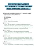 ICC MASONRY PRACTICE&NewLine;EXAMINATION 2026 QUESTIONS&NewLine;WITH ANSWERS GRADED A&plus;&NewLine;