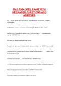 NHA and CORE Exam with Upgraded Questions and Answers Comprehensive Certification Preparation Material