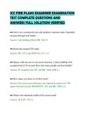 ICC FIRE PLANS EXAMINER EXAMINATION&NewLine;TEST COMPLETE QUESTIONS AND&NewLine;ANSWERS FULL SOLUTION VERIFIED&NewLine;