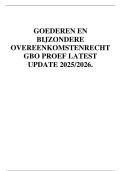 GOEDEREN EN&NewLine;BIJZONDERE&NewLine;OVEREENKOMSTENRECHT&NewLine;GBO PROEF LATEST&NewLine;UPDATE 2025&sol;2026&period;